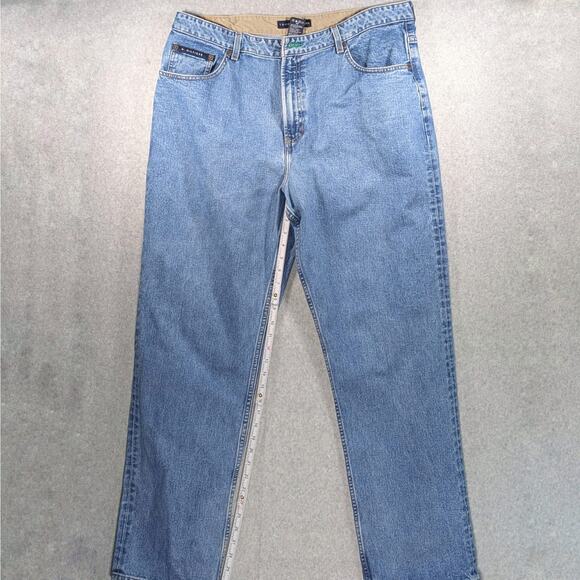 Vintage Tommy Hilfiger Jeans Men Size 40x32 Medium Wash /Denim Leather Patch Y2K - Picture 13 of 13